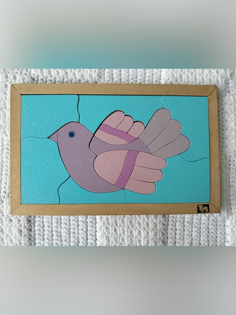 Vintage Torto Wooden Tray Bird Puzzle